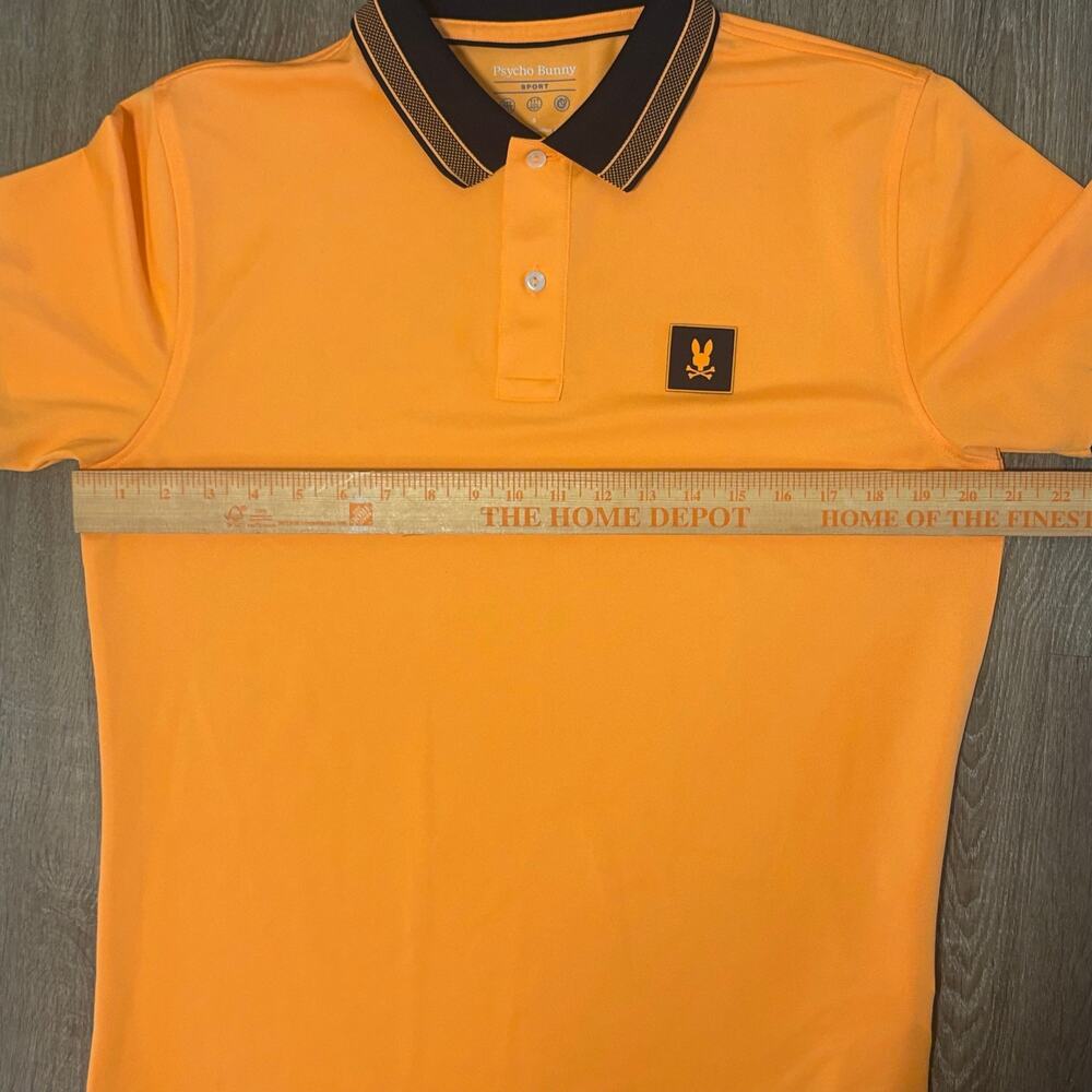 Psycho Bunny Sport Polo Shirt Men’s Medium Orange Performance Golf Logo Peru - Picture 9 of 11